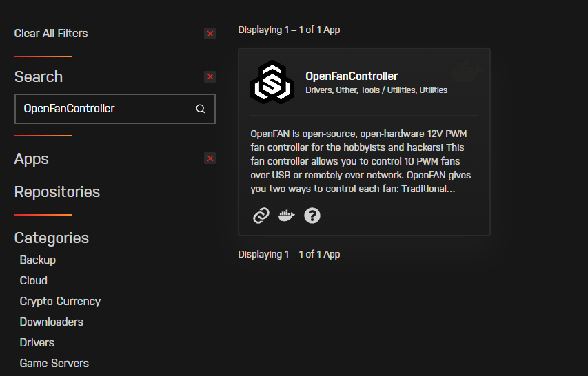 OpenFAN Unraid Community Application